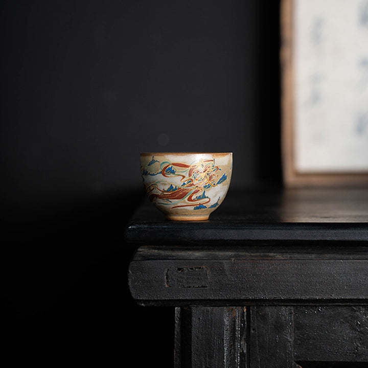 Buddha Stones Dunhuang Flying Apsaras Ceramic Gaiwan Sancai Teacup Kung Fu Tea Cup With Lid - image 22