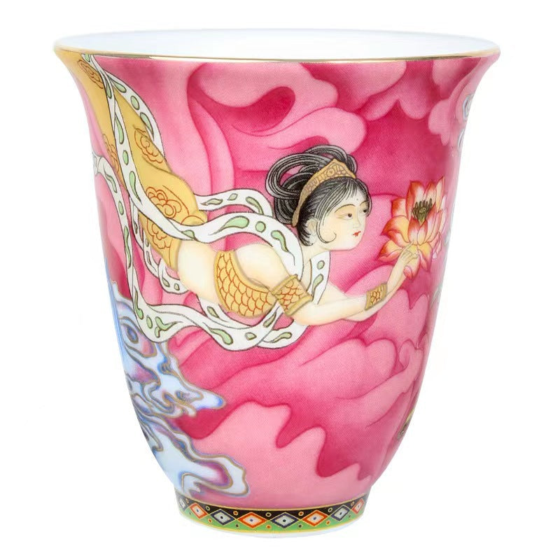 Buddha Stones Dunhuang Color Flying Apsaras Teacup Kung Fu Tea Cup - image 12