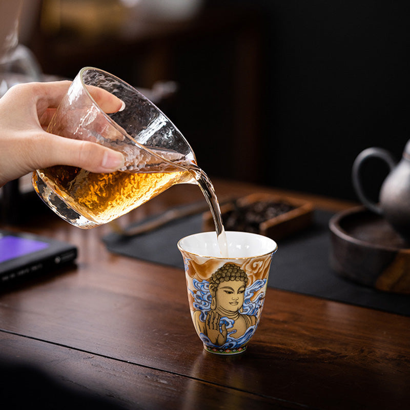 Buddha Stones Dunhuang Color Flying Apsaras Teacup Kung Fu Tea Cup - image 4