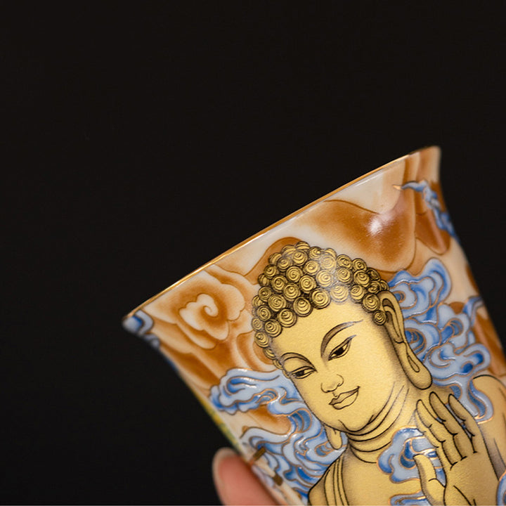 Buddha Stones Dunhuang Color Flying Apsaras Teacup Kung Fu Tea Cup - image 6