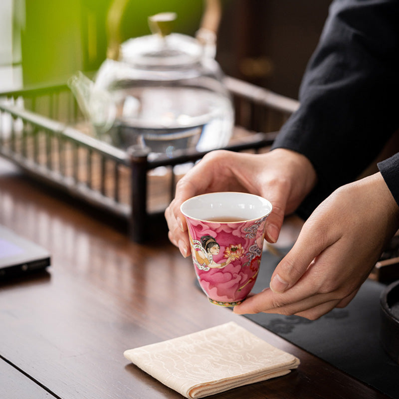 Buddha Stones Dunhuang Color Flying Apsaras Teacup Kung Fu Tea Cup - image 11
