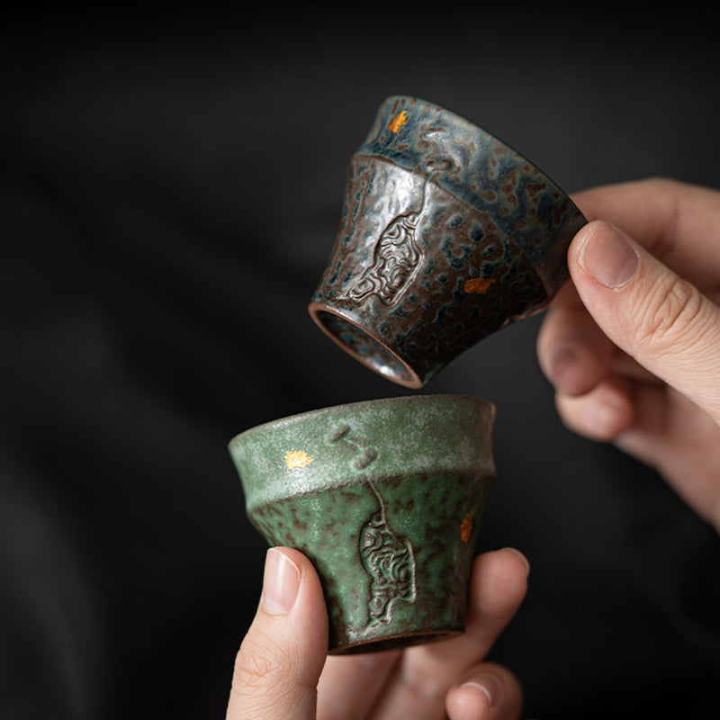 Buddha Stones Small Vintage Style Ceramic Teacup Kung Fu Tea Cup 50ml - image 0
