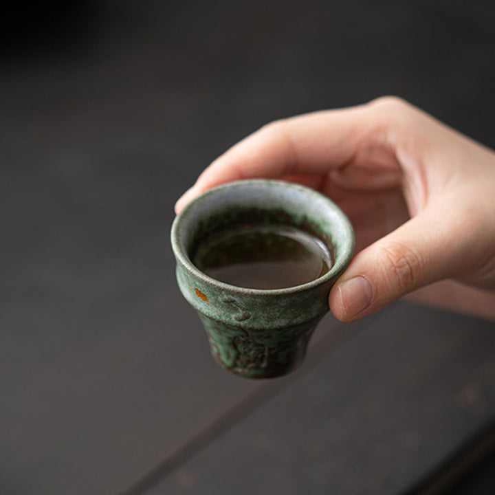 Buddha Stones Small Vintage Style Ceramic Teacup Kung Fu Tea Cup 50ml - image 7