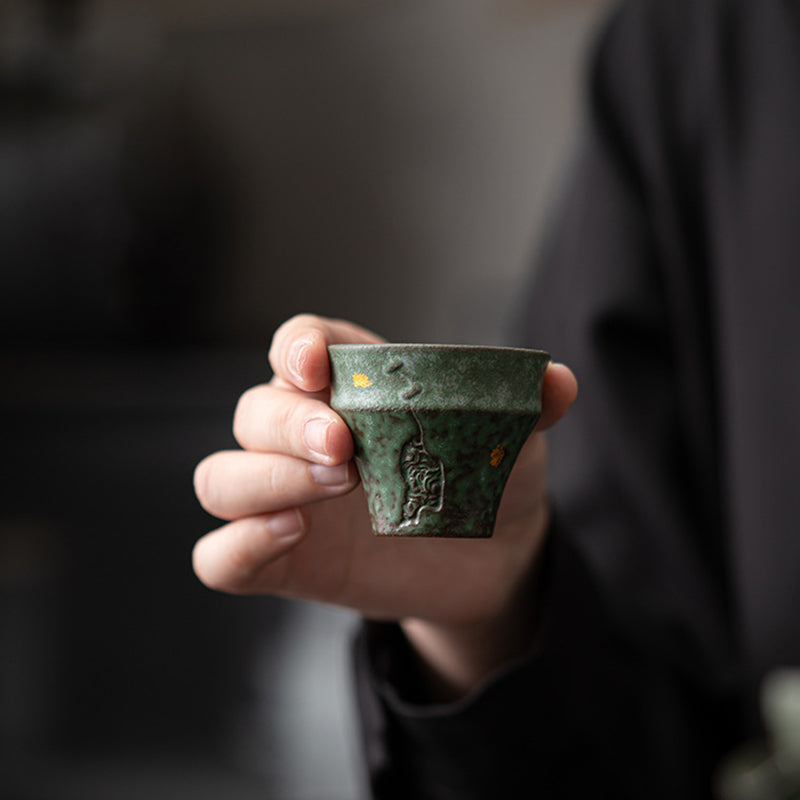 Buddha Stones Small Vintage Style Ceramic Teacup Kung Fu Tea Cup 50ml - image 2