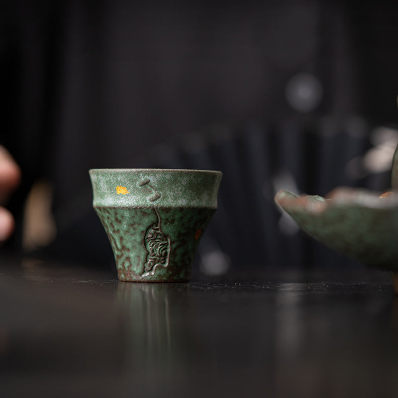 Buddha Stones Small Vintage Style Ceramic Teacup Kung Fu Tea Cup 50ml - image 5