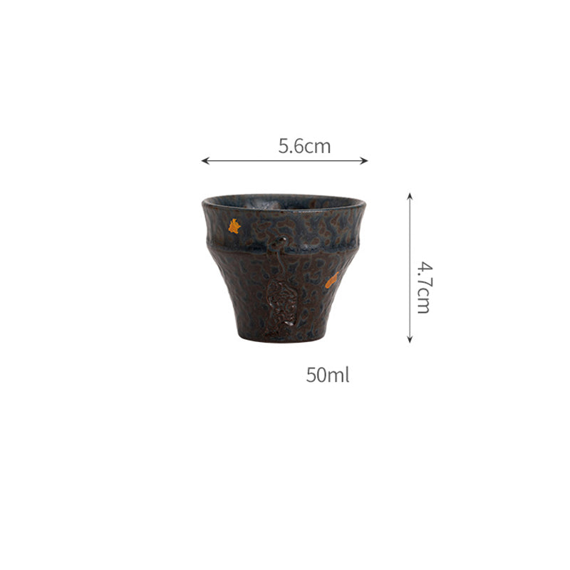 Buddha Stones Small Vintage Style Ceramic Teacup Kung Fu Tea Cup 50ml - image 10