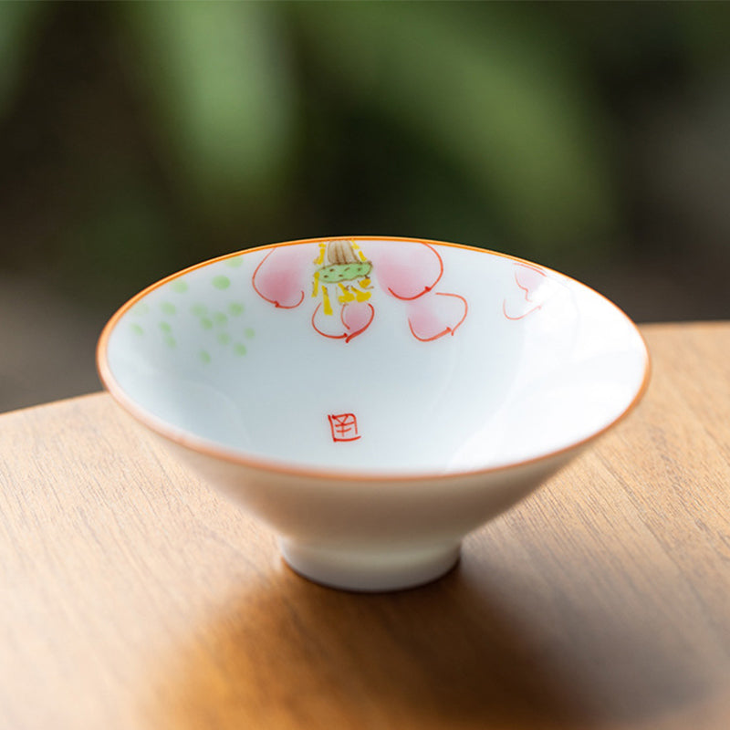 Buddha Stones Mandala Flower Koi Fish Lotus Bird Persimmons Teacup Kung Fu Tea Cup 50ml - Lotus Flowers 8.3cm*3.3cm*50ml - image 20