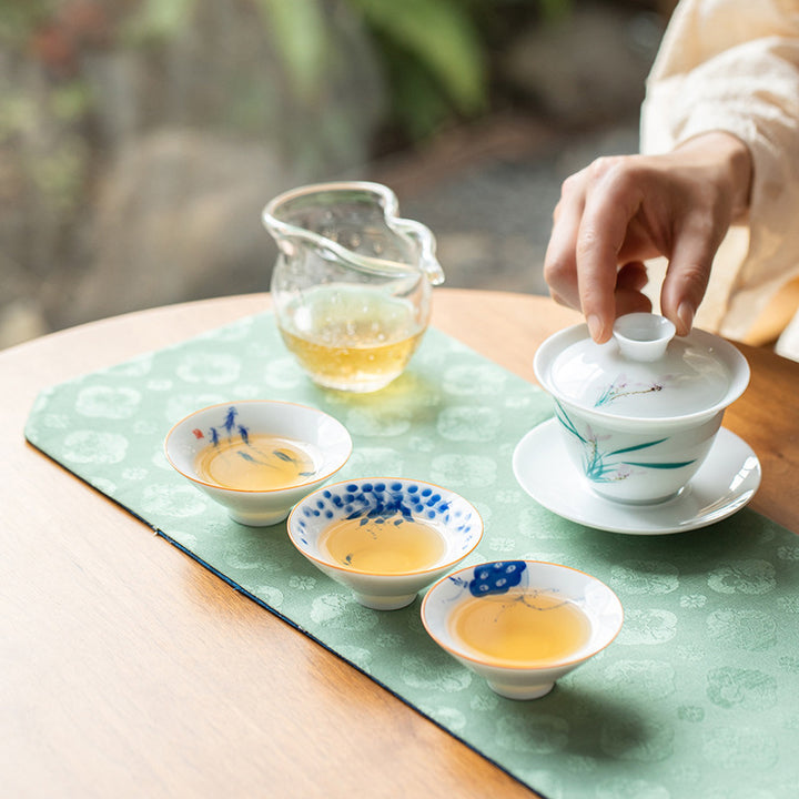 Buddha Stones Mandala Flower Koi Fish Lotus Bird Persimmons Teacup Kung Fu Tea Cup 50ml - image 21