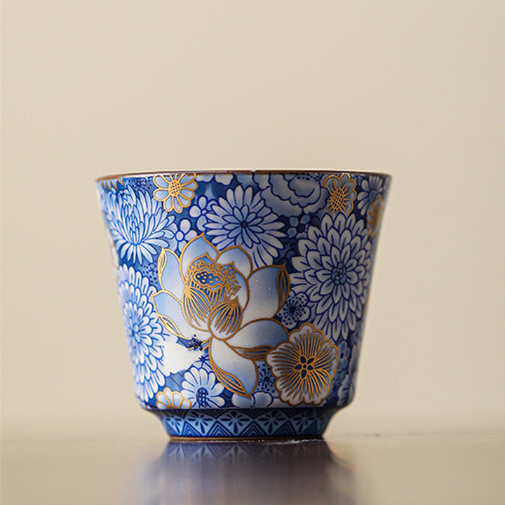 Buddha Stones Lotus Chrysanthemum Plum Blossom Flower Teacup Kung Fu Tea Cup Teapot - Cup 3.5cm*6cm*60ml - image 8