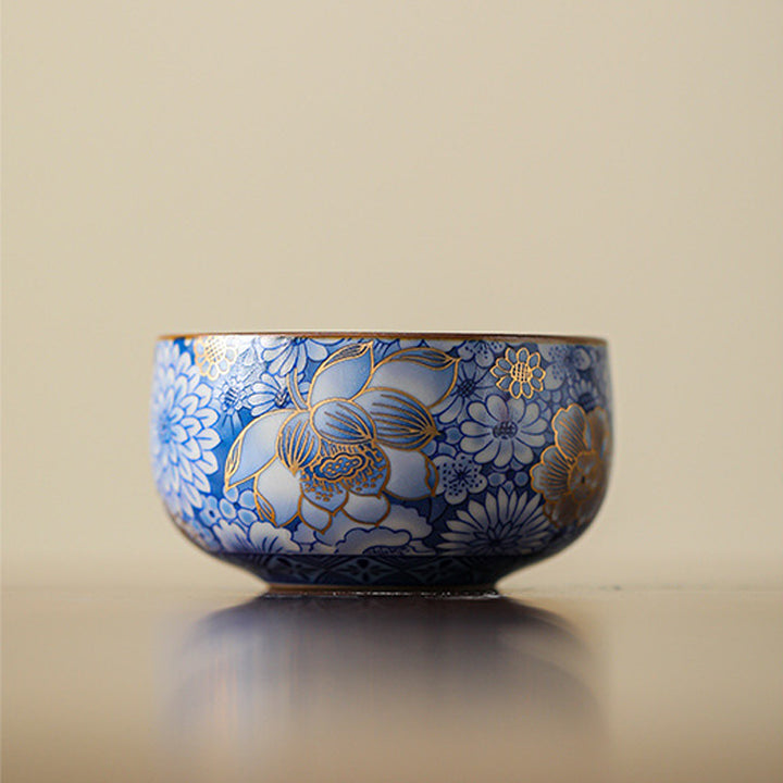 Buddha Stones Lotus Chrysanthemum Plum Blossom Flower Teacup Kung Fu Tea Cup Teapot - image 1