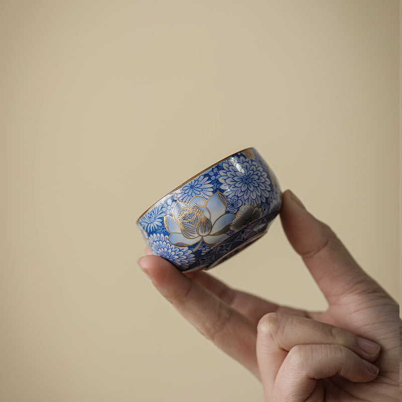 Buddha Stones Lotus Chrysanthemum Plum Blossom Flower Teacup Kung Fu Tea Cup Teapot - image 6