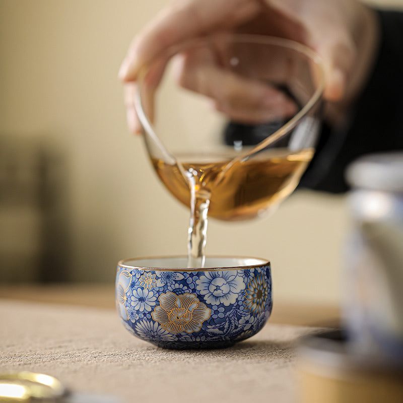 Buddha Stones Lotus Chrysanthemum Plum Blossom Flower Teacup Kung Fu Tea Cup Teapot - image 4