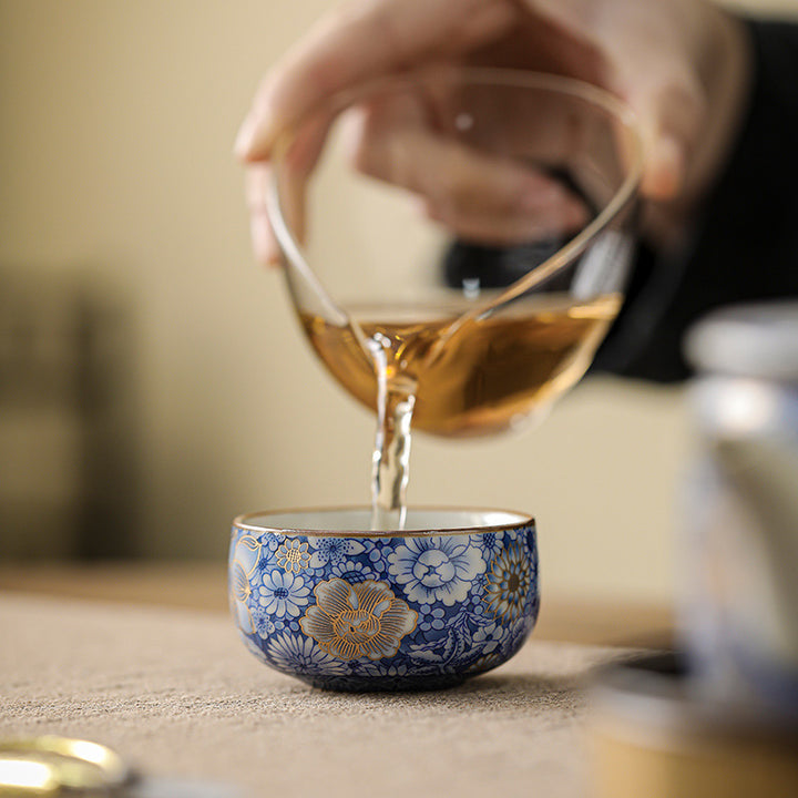 Buddha Stones Lotus Chrysanthemum Plum Blossom Flower Teacup Kung Fu Tea Cup Teapot - image 4