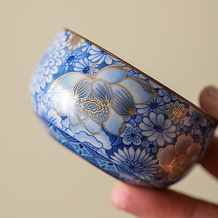 Buddha Stones Lotus Chrysanthemum Plum Blossom Flower Teacup Kung Fu Tea Cup Teapot - image 3