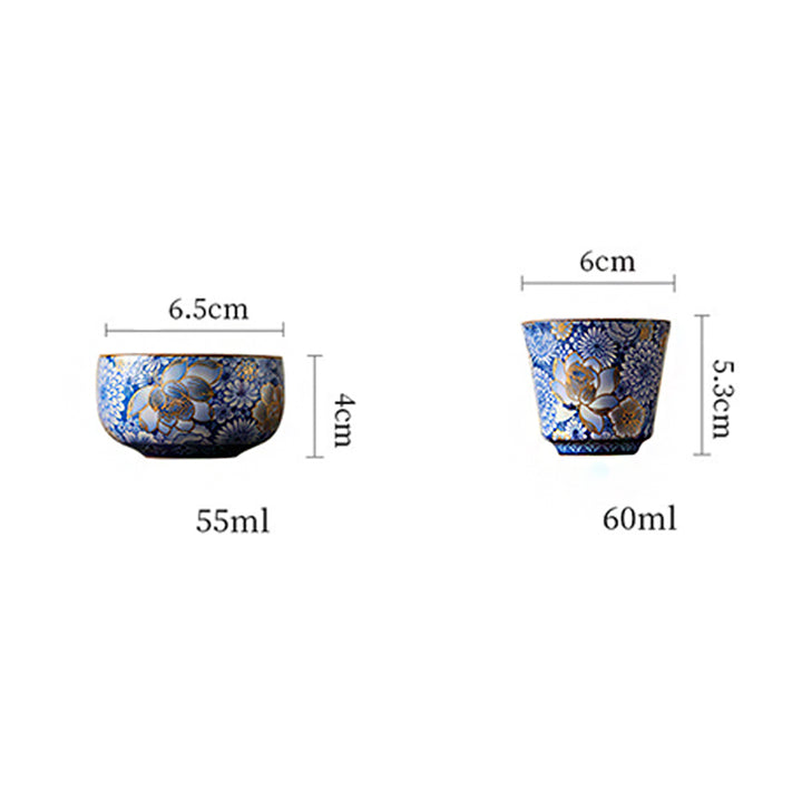 Buddha Stones Lotus Chrysanthemum Plum Blossom Flower Teacup Kung Fu Tea Cup Teapot - image 14