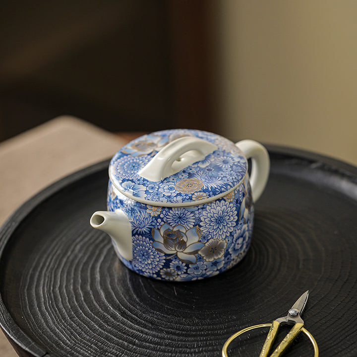 Buddha Stones Lotus Chrysanthemum Plum Blossom Flower Teacup Kung Fu Tea Cup Teapot - Teapot 7.5cm*13cm*140ml - image 15