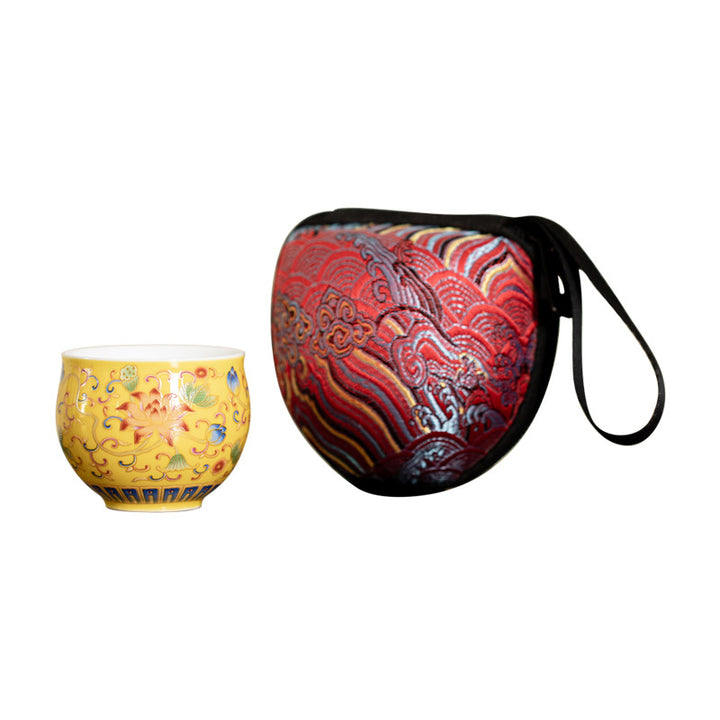 Buddha Stones Lotus Flower Pod Pattern Ceramic Teacup Kung Fu Tea Cup 80ml - image 16