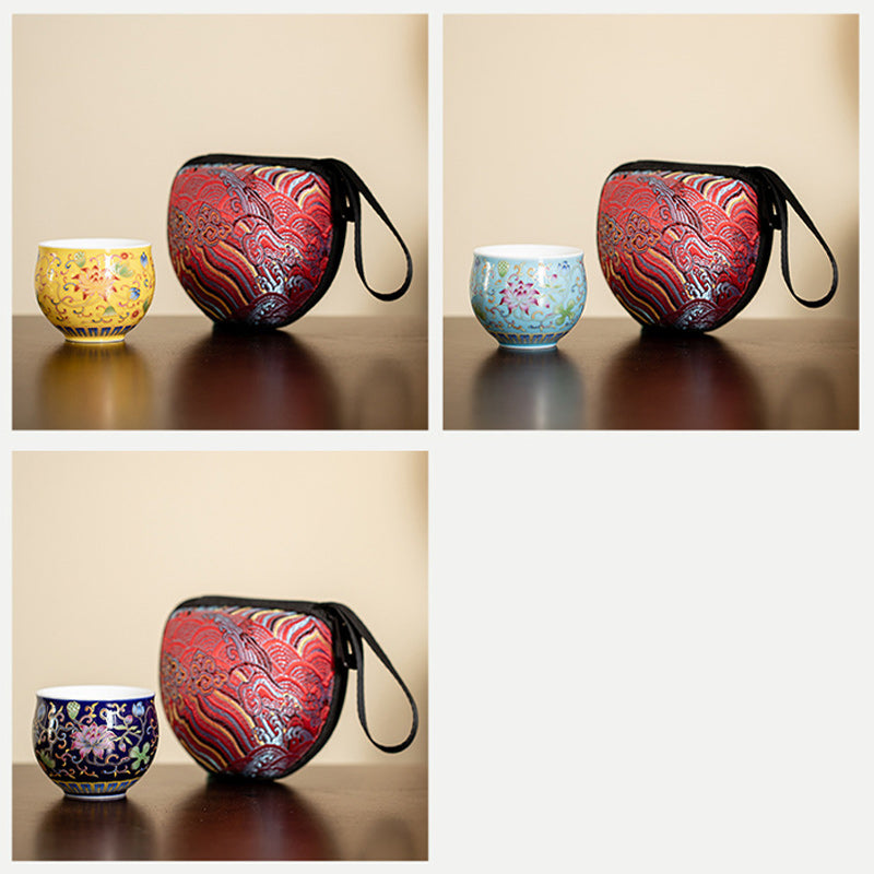Buddha Stones Lotus Flower Pod Pattern Ceramic Teacup Kung Fu Tea Cup 80ml - image 19