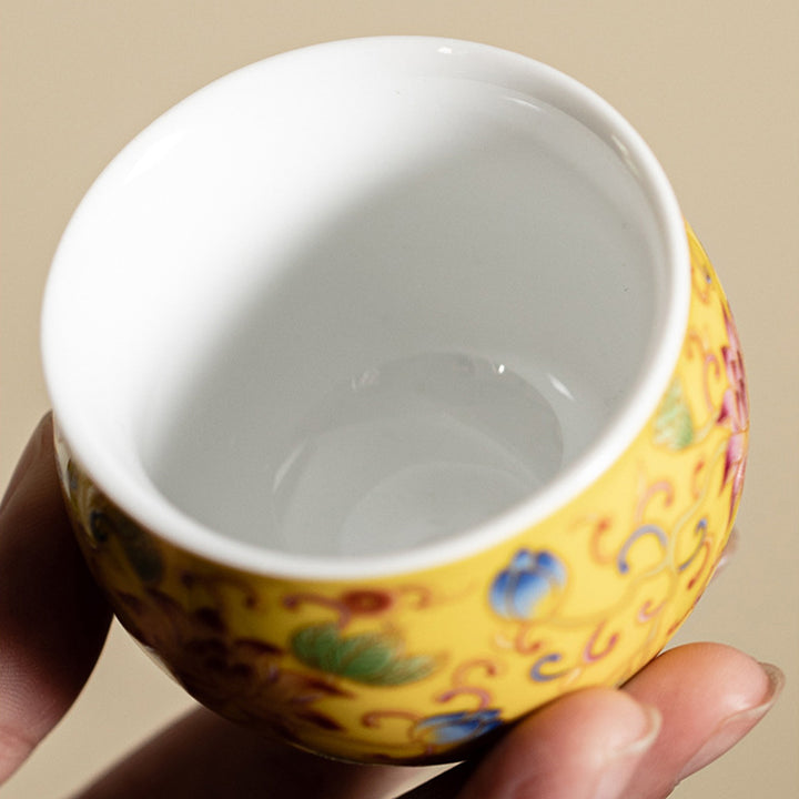 Buddha Stones Lotus Flower Pod Pattern Ceramic Teacup Kung Fu Tea Cup 80ml - image 5