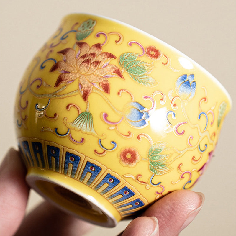 Buddha Stones Lotus Flower Pod Pattern Ceramic Teacup Kung Fu Tea Cup 80ml - image 4