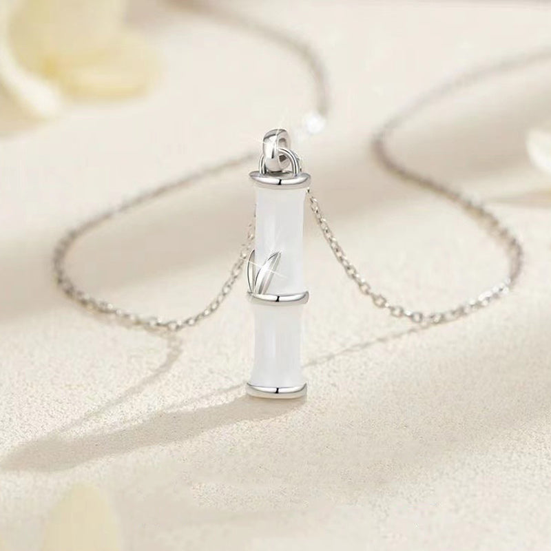 Buddha Stones Bamboo Design Copper Luck Couple Necklace Pendant - image 4
