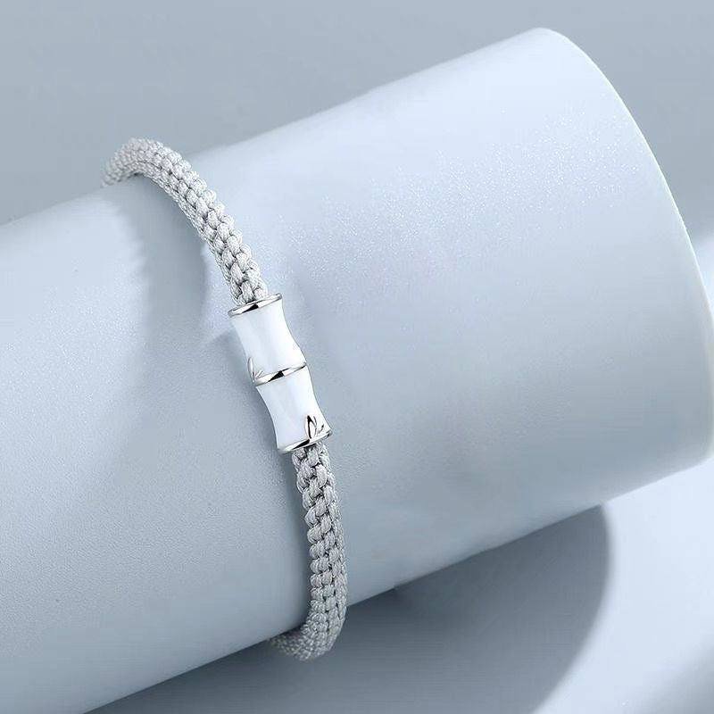 Buddha Stones Bamboo Pattern Healing Couple Rope Bracelet - White Bamboo(Wrist Circumference 14-17cm) - image 15