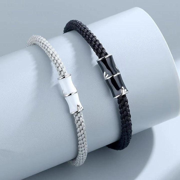 Buddha Stones Bamboo Pattern Healing Couple Rope Bracelet - image 9