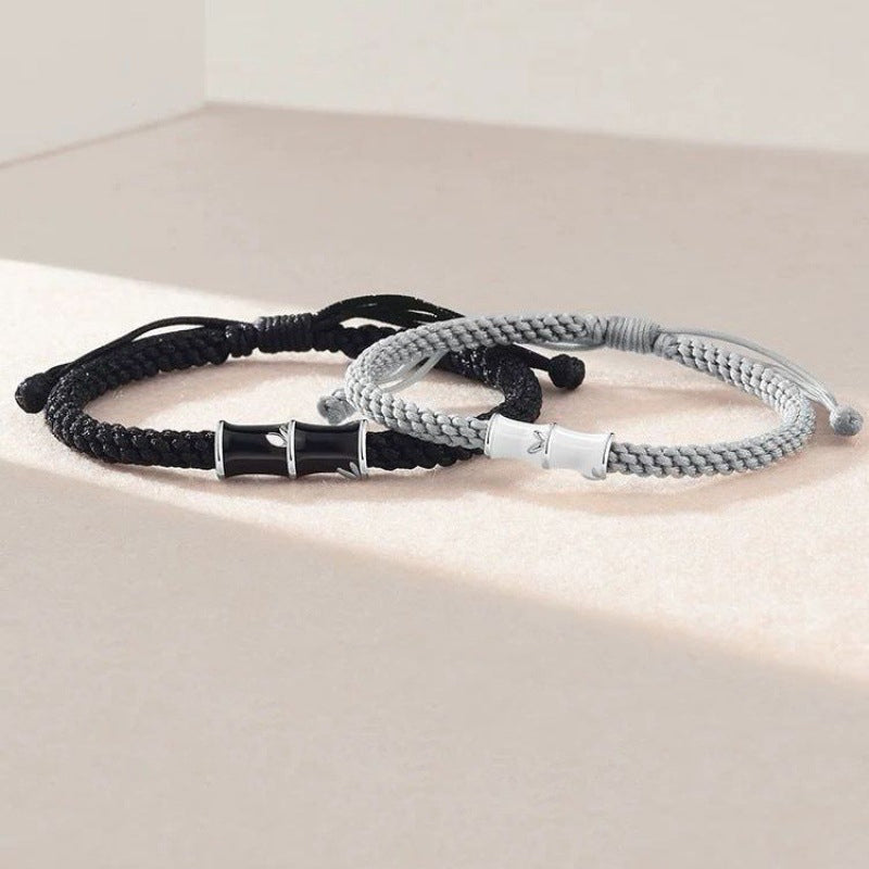 Buddha Stones Bamboo Pattern Healing Couple Rope Bracelet - image 6