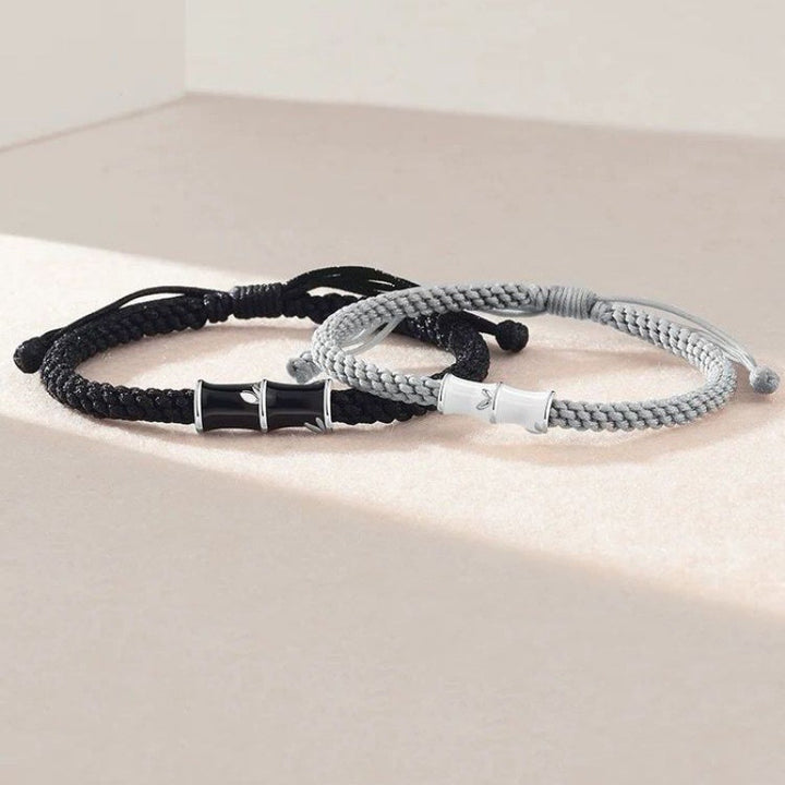 Buddha Stones Bamboo Pattern Healing Couple Rope Bracelet - image 6