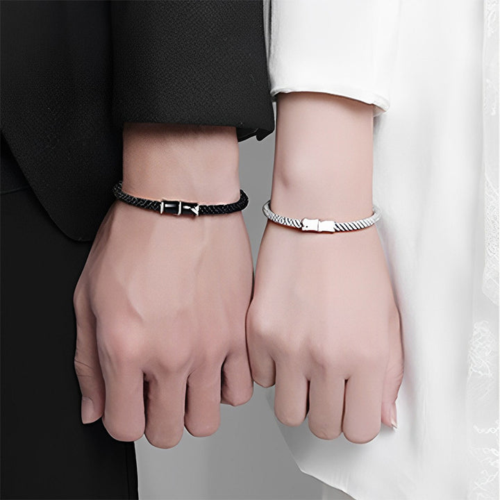 Buddha Stones Bamboo Pattern Healing Couple Rope Bracelet - image 4