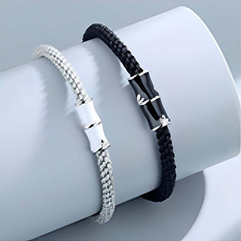 Buddha Stones Bamboo Pattern Healing Couple Rope Bracelet - image 3