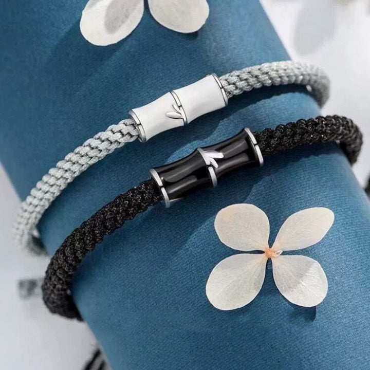 Buddha Stones Bamboo Pattern Healing Couple Rope Bracelet - image 2