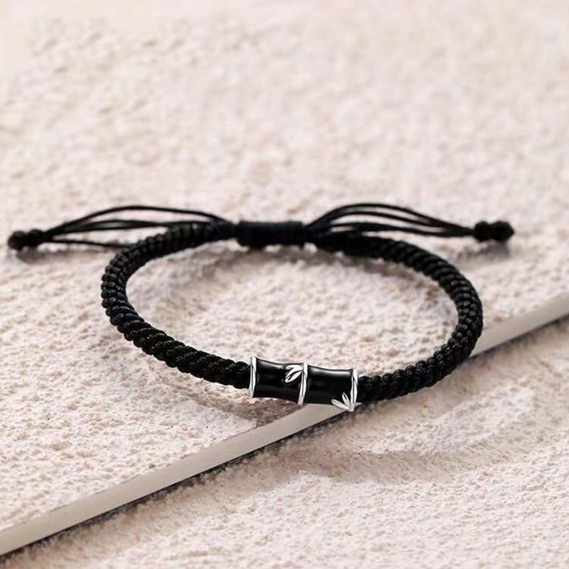 Buddha Stones Bamboo Pattern Healing Couple Rope Bracelet - Black Bamboo(Wrist Circumference 14-20cm) - image 13