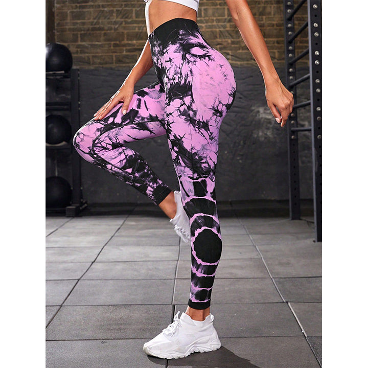 Buddha Stones Tie Dye Print Pants Sports Fitness Yoga High Waist Leggings Women's Yoga Pants - image 22