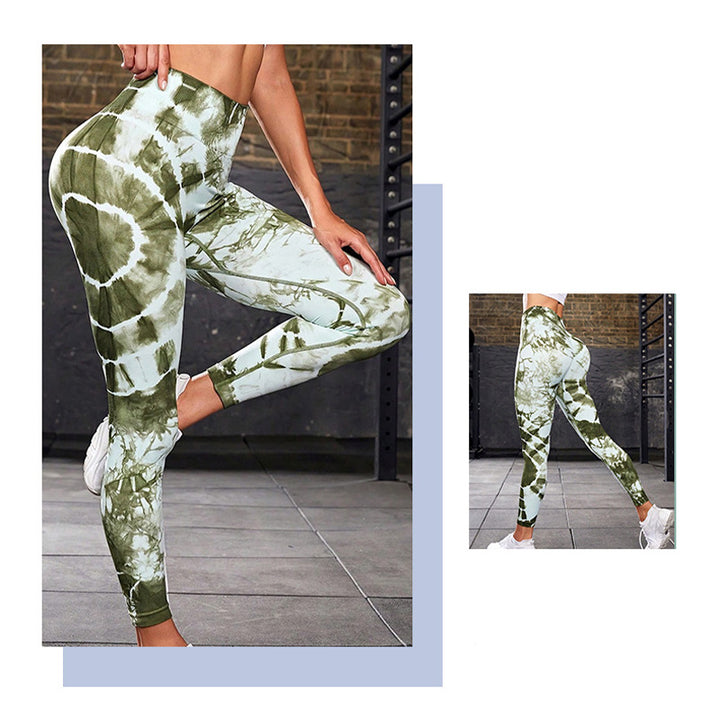 Buddha Stones Tie Dye Print Pants Sports Fitness Yoga High Waist Leggings Women's Yoga Pants - image 18