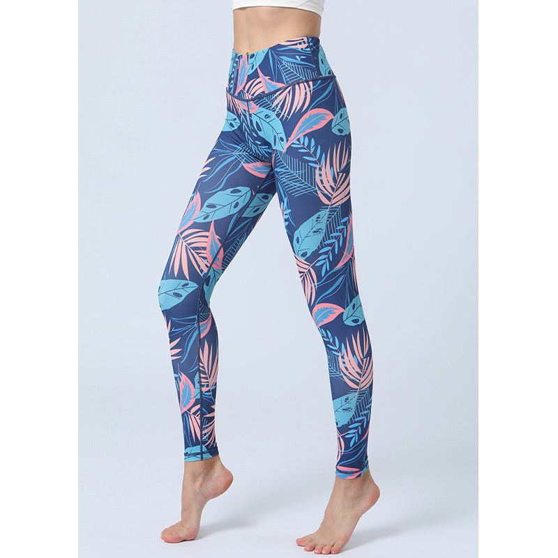 Buddha Stones Leaves Print Pants Sports Fitness Yoga High Waist Leggings Women's Yoga Pants - image 16