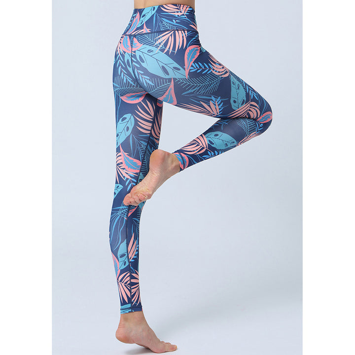 Buddha Stones Leaves Print Pants Sports Fitness Yoga High Waist Leggings Women's Yoga Pants - image 18
