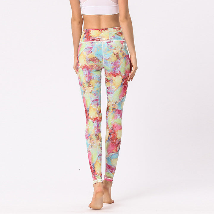 Buddha Stones Multicolored Print Flowers Pants Sports Exercise Fitness High Waist Leggings Women's Yoga Pants - image 2