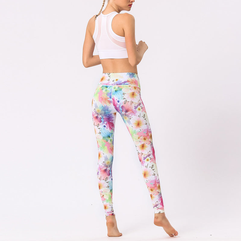 Buddha Stones Multicolored Print Flowers Pants Sports Exercise Fitness High Waist Leggings Women's Yoga Pants - image 9