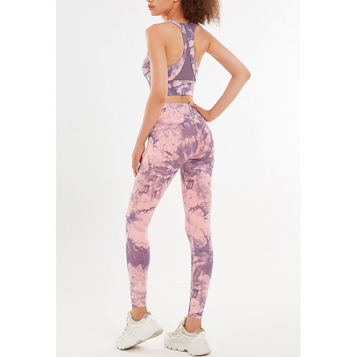 Buddha Stones 2Pcs Floral Flowers Print Crop Tank Top Pants Sports Gym Outfits Fitness Yoga Women's Yoga Sets - image 2
