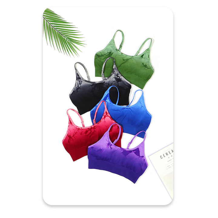 Buddha Stones 2Pcs Simple Tie Dye Print Crop Tank Top High Waist Pants Sports Gym Outfits Women's Yoga Sets - image 15