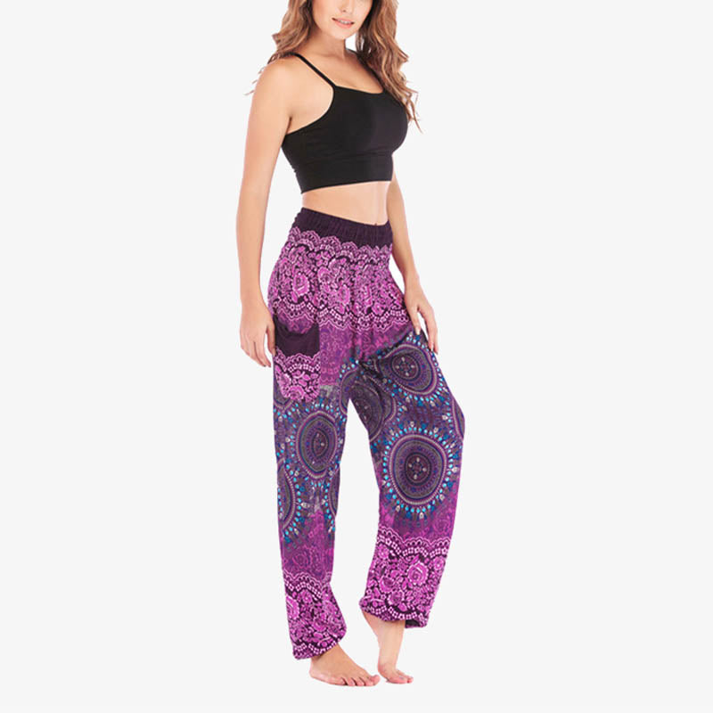 Buddha Stones Boho Loose Harem Trousers Women's Yoga Pants - image 8