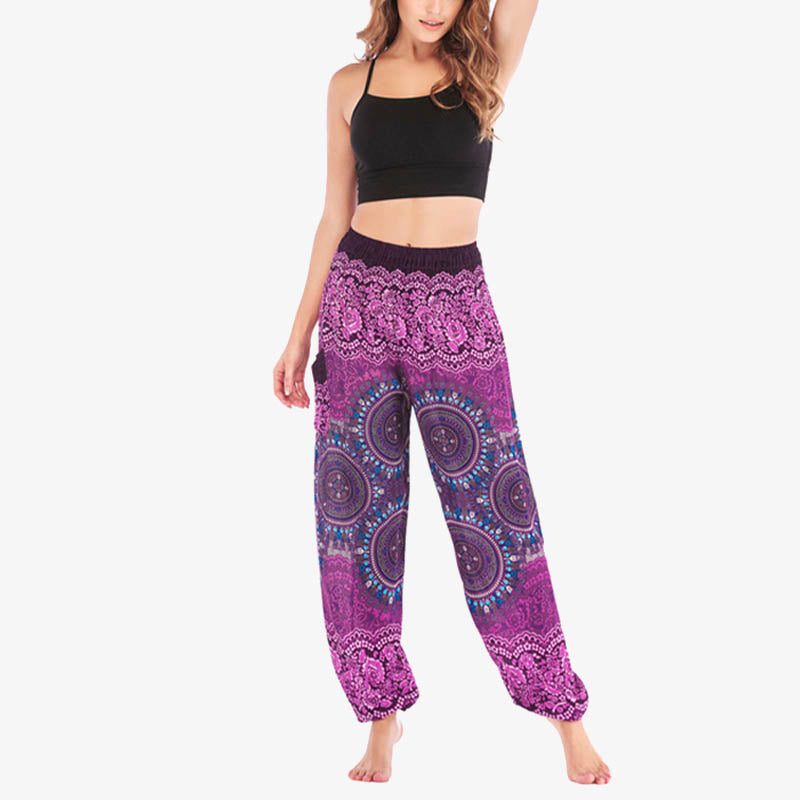 Buddha Stones Boho Loose Harem Trousers Women's Yoga Pants - image 6
