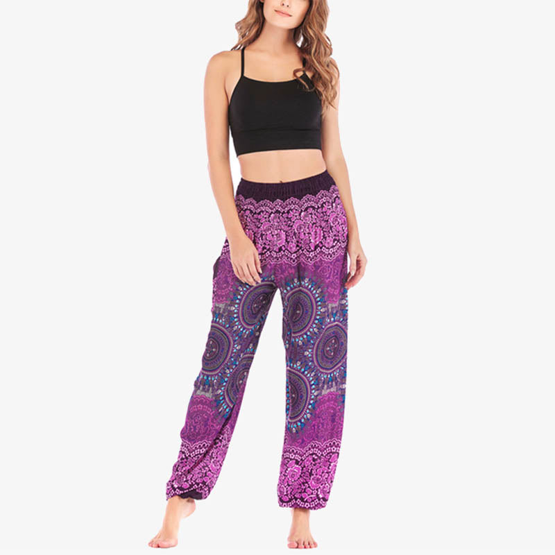 Buddha Stones Boho Loose Harem Trousers Women's Yoga Pants - image 10
