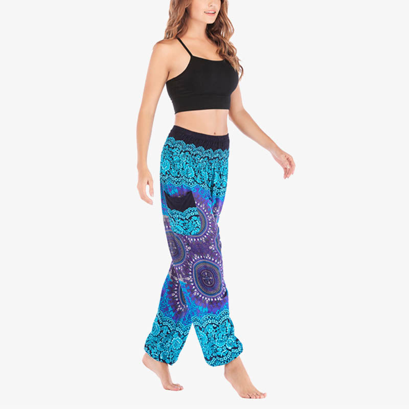 Buddha Stones Boho Loose Harem Trousers Women's Yoga Pants - image 18