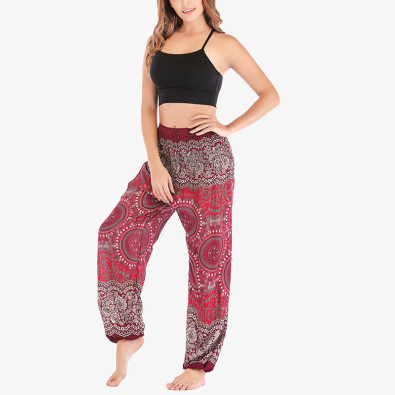 Buddha Stones Boho Loose Harem Trousers Women's Yoga Pants - image 25