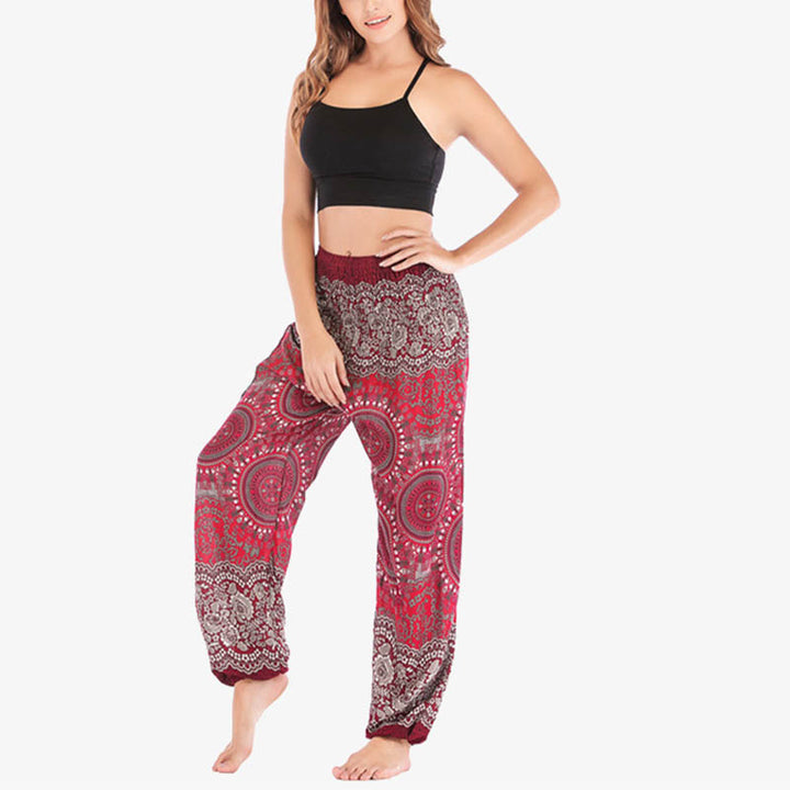 Buddha Stones Boho Loose Harem Trousers Women's Yoga Pants - image 25
