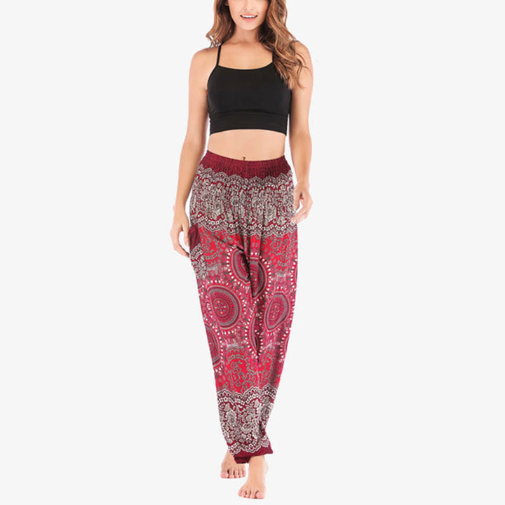 Buddha Stones Boho Loose Harem Trousers Women's Yoga Pants - image 23