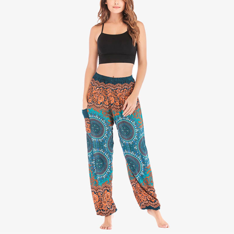 Buddha Stones Boho Loose Harem Trousers Women's Yoga Pants - image 36