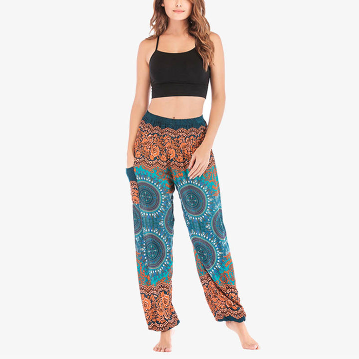 Buddha Stones Boho Loose Harem Trousers Women's Yoga Pants - image 36